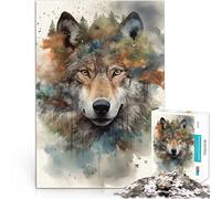 Œuvre d'art du Loup aux Yeux de feu Puzzle 2000 pièces pour Adolescents Difficile Difficile Améliorer la mémoire 70x100cm