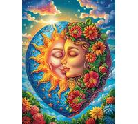 Œuvre d'art du soleil et de la lune dans la forêt magique 1000 Pièces Puzzle Débutant En Carton Sans Déformation Conte de fées d'accompagnement magique Facile Apprentissage Anti-Stress Passe-Temps Idé
