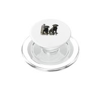 Œuvre d'art en Duo de Chiots Black Lab Dock Water, Adorable Labrador PopSockets PopGrip pour MagSafe