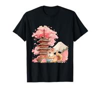 Œuvre d'art en forme d'écureuil Ramen Pagode Tower Mount Fuji Sakura Tree T-Shirt