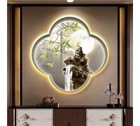 Œuvre d'art en métal pour décoration Murale, Peinture en Forme de Fleur imitant Un Tableau, Sculptures suspendues avec lumière LED, peintures Chinoises pour la Maison et