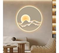 Œuvre d'art en métal pour peinture murale avec lumière LED, décoration d'art géométrique 3D, décoration, télécommande ronde (B, 60 x 60 cm)