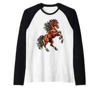 Œuvre d'art équestre Traditionnelle de Style Tatouage de Cheval d'élevage Manche Raglan