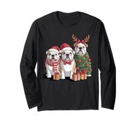 Œuvre d'art Festive de Noël avec Bouledogue Manche Longue