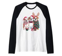 Œuvre d'art Festive de Noël avec Bouledogue Manche Raglan