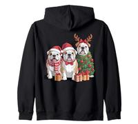 Œuvre d'art Festive de Noël avec Bouledogue Sweat à Capuche