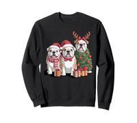 Œuvre d'art Festive de Noël avec Bouledogue Sweatshirt