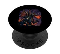 Œuvre d'art Gothique de la cathédrale du Dragon Mecha PopSockets PopGrip Adhésif