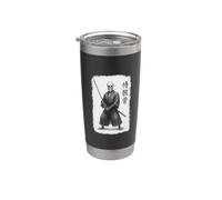 Œuvre d'art graphique vintage squelette de samouraï guerrier Ukiyo-e Gobelet isotherme en acier inoxydable double paroi