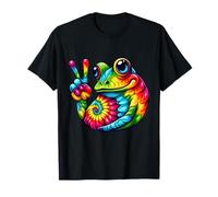Œuvre d'art grenouille tie-dye motif signe de paix hippie T-Shirt