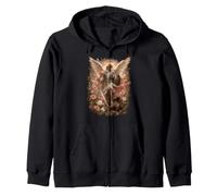 Œuvre d'art icône sacrée Florale de Saint Michel Sweat à Capuche