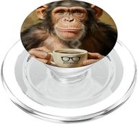 Œuvre d'art Java Genius Chimp pour Les Amateurs de café PopSockets PopGrip pour MagSafe