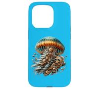 Œuvre d'art méduse Steampunk avec Design Unique de Science-Fiction Coque pour iPhone 15 Pro