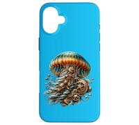 Œuvre d'art méduse Steampunk avec Design Unique de Science-Fiction Coque pour iPhone 16 Plus