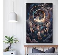 Œuvre d'art murale sur toile représentant un attrape-rêves pour le salon, la chambre d'un adolescent, 40 x 60 cm