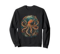 Œuvre d'art Nautique Vintage Pieuvre sous-Marine Sweatshirt