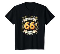 Œuvre d'art pour célébrer Les 66 Ans d'anniversaire T-Shirt, Enfant, Noir, 3 Ans