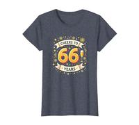 Œuvre d'art pour célébrer Les 66 Ans d'anniversaire T-Shirt, Femme, Bleu Chiné, 3XL