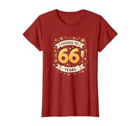 Œuvre d'art pour célébrer Les 66 Ans d'anniversaire T-Shirt, Femme, Canneberge, L
