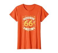 Œuvre d'art pour célébrer Les 66 Ans d'anniversaire T-Shirt, Femme, Orange, XXL
