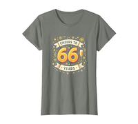 Œuvre d'art pour célébrer Les 66 Ans d'anniversaire T-Shirt, Femme, Vert Kaki chiné, XS