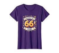 Œuvre d'art pour célébrer Les 66 Ans d'anniversaire T-Shirt, Femme, Violet, XS