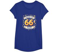 Œuvre d'art pour célébrer Les 66 Ans d'anniversaire T-Shirt, Fille, Bleu Royal, S