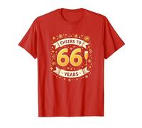 Œuvre d'art pour célébrer Les 66 Ans d'anniversaire T-Shirt, Homme, Rouge, S