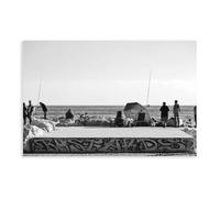 Œuvre d'art représentant des scènes de pêche au large de la côte de Malaga, Espagne, impression sur toile pour salon, chambre à coucher, 30,5 x 45,7 cm (L x l)