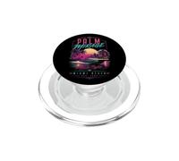 Œuvre d'art rétro Palm Mirage pour Les Nuits du Port de Plaisance de Miami Beach PopSockets PopGrip pour MagSafe