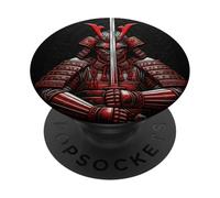 Œuvre d'art Rouge Guerrier avec Art à l'épée et à l'honneur PopSockets PopGrip Adhésif