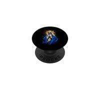 Œuvre d'art sacrée catholique de prière Abstraite de la Vierge Marie Bleue PopSockets PopGrip Adhésif