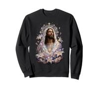 Œuvre d'art sacrée de Jésus-Christ Lily Sweatshirt