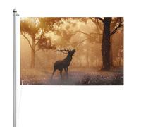 Œuvre d'art sur l'élan,Drapeau de jardin, bannière décorative, drapeau double face, 2 x 3 pieds, pour extérieur et intérieur