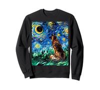 Œuvre d'art Unique pour Chien de Berger Allemand Nuit étoilée Eclipse Lune Sweatshirt