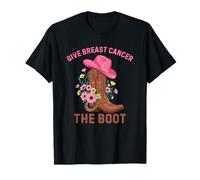 Œuvre d'art Western Rose « Give Breast Cancer The Boot » T-Shirt