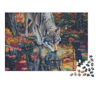 Œuvre Loup de Forêt Puzzle 1000 Pièces Papier pour Adultes Défi Intellectuel Décor Maison Thème Animalier Éducatif 38x26cm/1000pcs