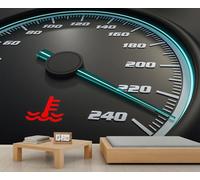 Œuvre murale lumineuse pour tableau de bord de voiture - Murale à thème vitesse pour atelier automobile, chambre et décoration de bureau industriel 280x200cm (Non autocollant)