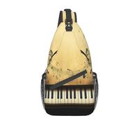 Œuvre Musicale Imprimée Homme Femme Sac De Poitrine Portable Crossbody Bag Léger Sacs À Dos Porté Travers Pour Voyage Usage Quotidien Business Cyclisme