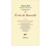 Simone Weil – Œuvres complètes : Écrits de Marseille (1940-1942) 1 – Broché – Gallimard