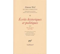 Œuvres complètes Écrits historiques et politiques 3 - Simone Weil - Gallimard - broché - Livre