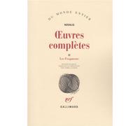 Œuvres complètes - Oeuvres complètes Tome 2 - Georg Philipp Friedrich Von Hardenberg Novalis - Gallimard - Livre