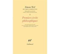 Œuvres complètes Premiers écrits philosophiques - Simone Weil - Gallimard - broché - Livre