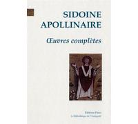 Œuvres complètes - Sidoine Apollinaire - Paleo Eds - relié - Essai