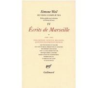 Simone Weil – Œuvres complètes : Écrits de Marseille (1940-1942) 1 – Broché – Gallimard