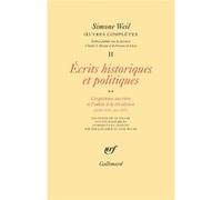 Œuvres complètes Simone Weil (Auteur), Florence De Lussy (Editeur du volume), André A. Devaux (Editeur du volume), Géraldi Leroy (Edité par), Anne Roche (Edité par)
