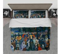 Œuvres d’Art célèbres Impressions Ensembles Housse de Couette Scène Vie colorée Ensemble de literie en Microfibre Housse de Couette de Ferme Rustique avec 2 Couvre-oreillers 160x200cm