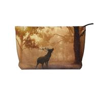 Œuvres d'art représentant Un Wapiti,Trousse de Toilette en Velours côtelé, Trousse de Maquillage Portable pour Les Voyages