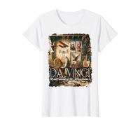 Œuvres de Léonard de Vinci T-Shirt Graphique avec Valeur, Femme, Blanc, M