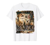 Œuvres de Léonard de Vinci T-Shirt Graphique avec Valeur, Homme, Blanc, S